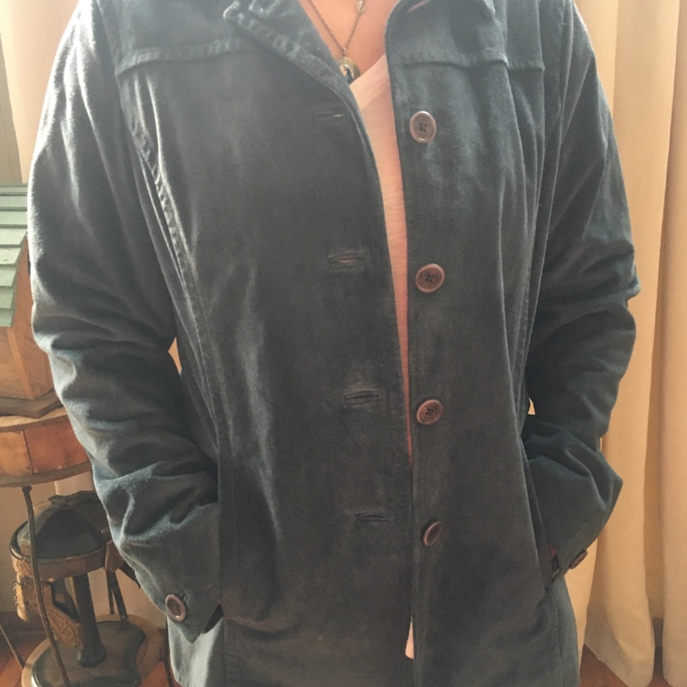 Coach Dark Teal Velvet Blazer Jacket
